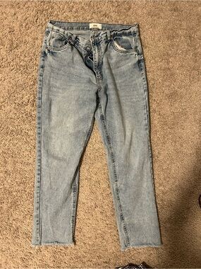 refuge MOM Straight Leg Jeans in Light Blue